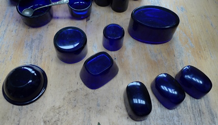 cobalt blue salt liners with polished bases
