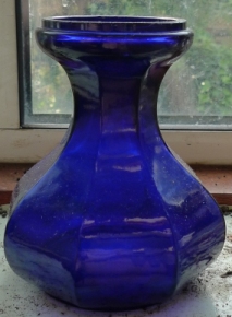 cobalt blue octagonal hyacinth vase